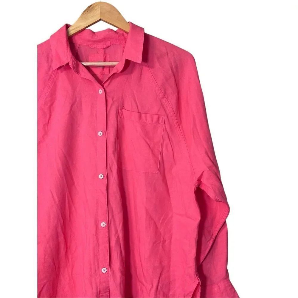 Aerie the linen blend coverup shirt lightweight oversized button down - Picture 10 of 12